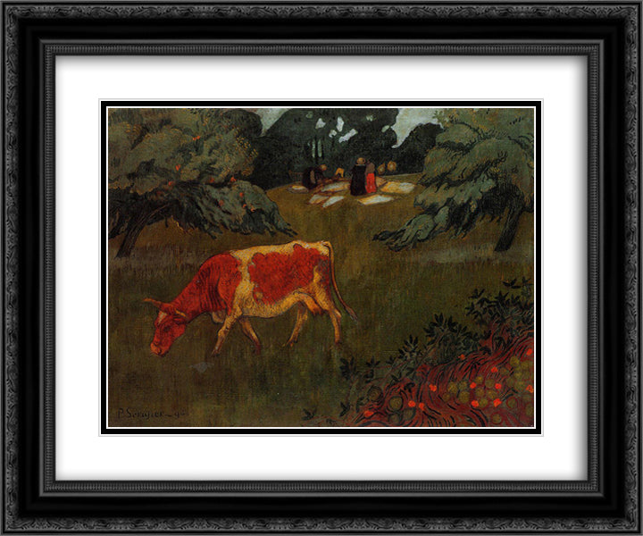 The Wash in a Large Meadow 24x20 Black Ornate Wood Framed Art Print Poster with Double Matting by Serusier, Paul