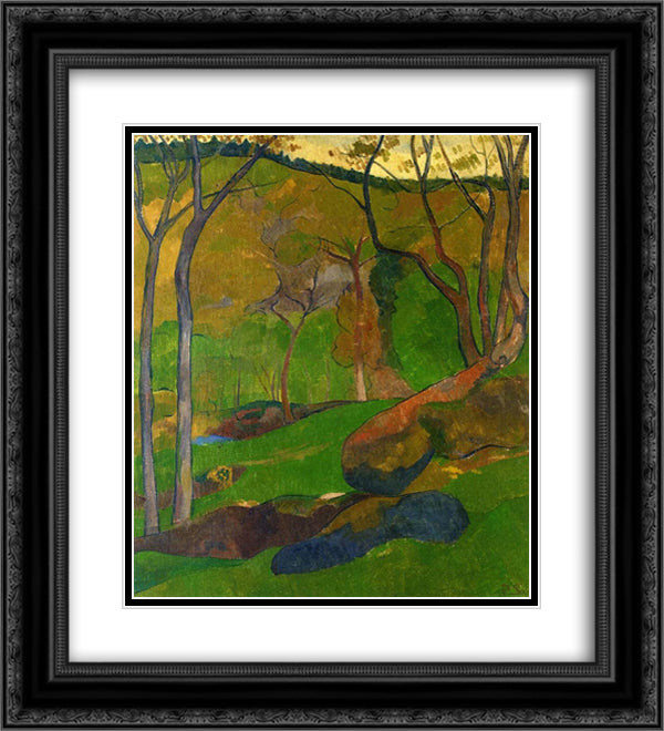 Undergrowth at Huelgoat 20x22 Black Ornate Wood Framed Art Print Poster with Double Matting by Serusier, Paul
