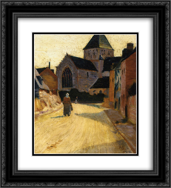 Woman in a Street 20x22 Black Ornate Wood Framed Art Print Poster with Double Matting by Serusier, Paul