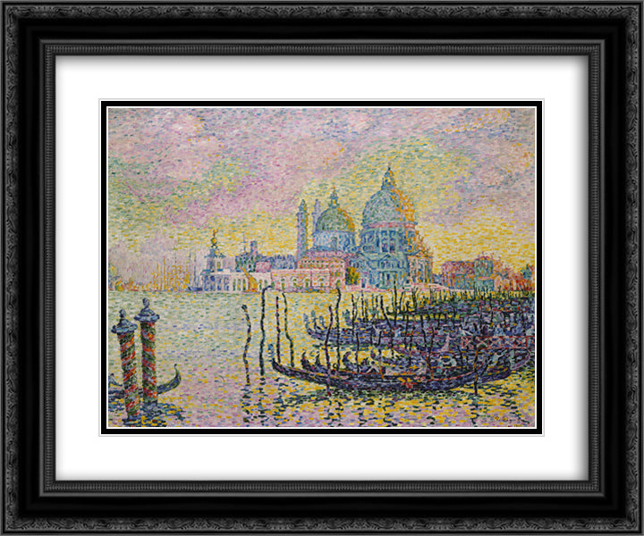 Grand Canal (Venise) 24x20 Black Ornate Wood Framed Art Print Poster with Double Matting by Signac, Paul