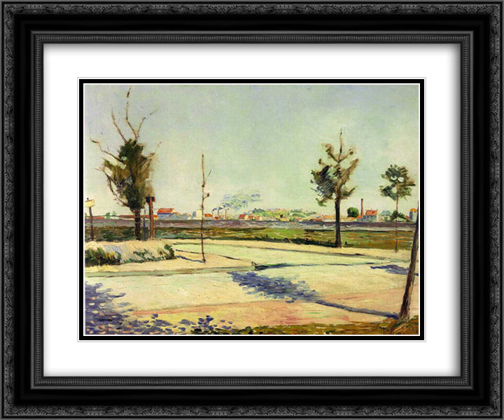 The Road to Gennevilliers 24x20 Black Ornate Wood Framed Art Print Poster with Double Matting by Signac, Paul