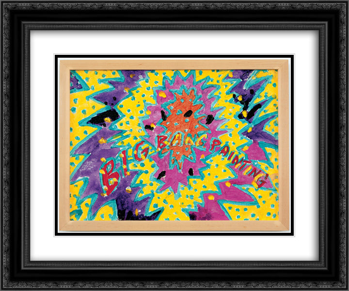 Big Bang Painting 24x20 Black Ornate Wood Framed Art Print Poster with Double Matting by Thek, Paul