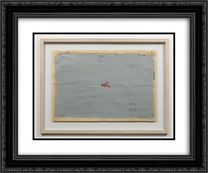 Grasshopper 24x20 Black Ornate Wood Framed Art Print Poster with Double Matting by Thek, Paul