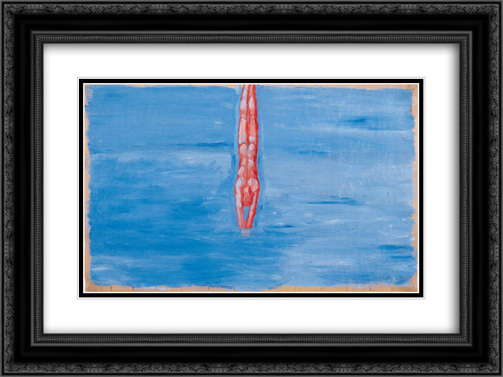 Untitled (Diver) 24x18 Black Ornate Wood Framed Art Print Poster with Double Matting by Thek, Paul