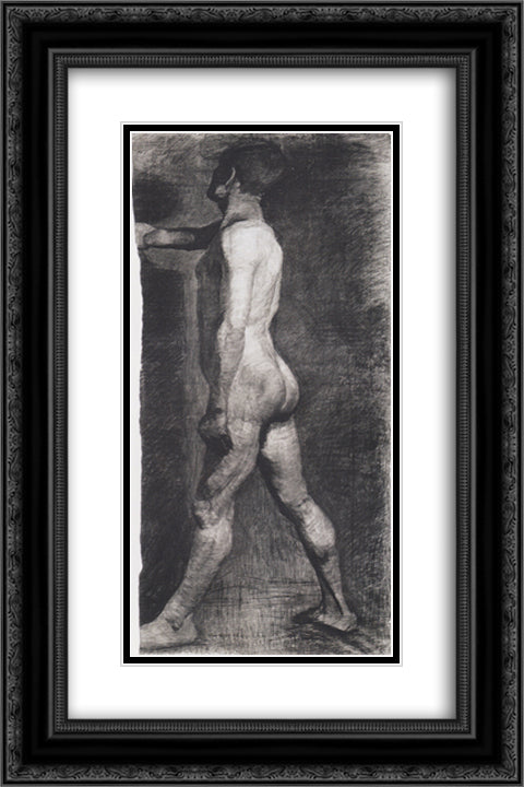 Male nude standing 16x24 Black Ornate Wood Framed Art Print Poster with Double Matting by Modersohn Becker, Paula