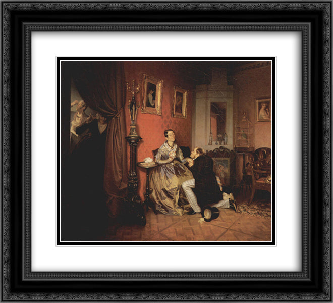 Difficult Bride 22x20 Black Ornate Wood Framed Art Print Poster with Double Matting by Fedotov, Pavel