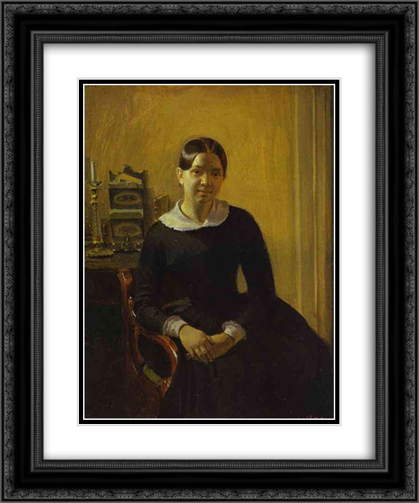 Portrait of Anna Zhdanovich 20x24 Black Ornate Wood Framed Art Print Poster with Double Matting by Fedotov, Pavel