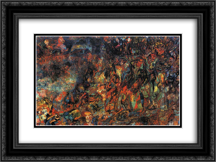 Bourgeois in a Carriage 24x18 Black Ornate Wood Framed Art Print Poster with Double Matting by Filonov, Pavel