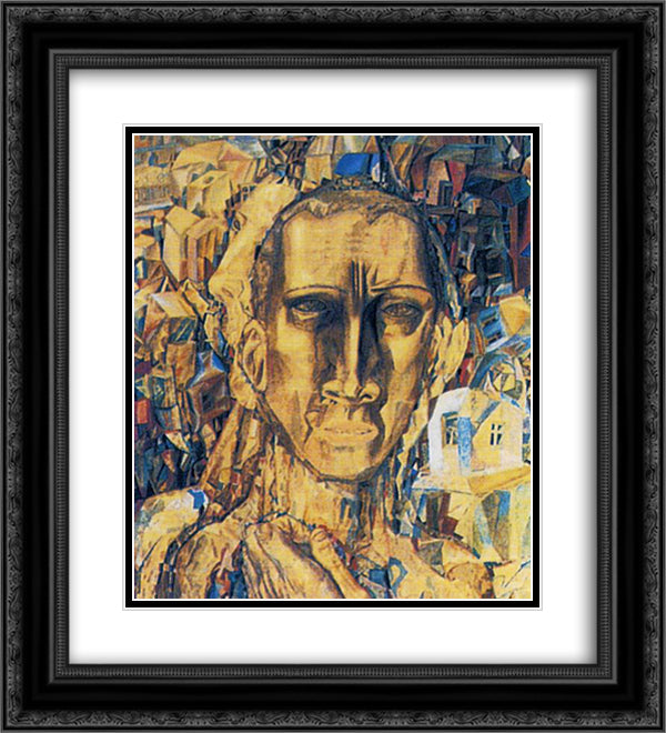 Defeater of the City 20x22 Black Ornate Wood Framed Art Print Poster with Double Matting by Filonov, Pavel