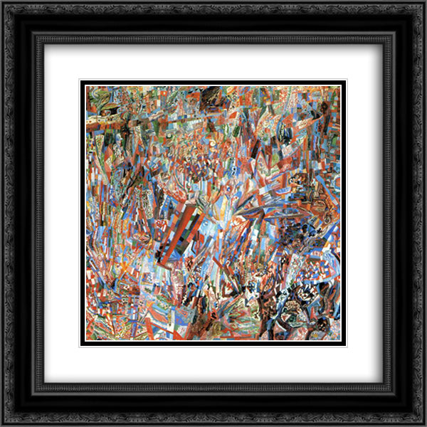 Formula of Spring 20x20 Black Ornate Wood Framed Art Print Poster with Double Matting by Filonov, Pavel