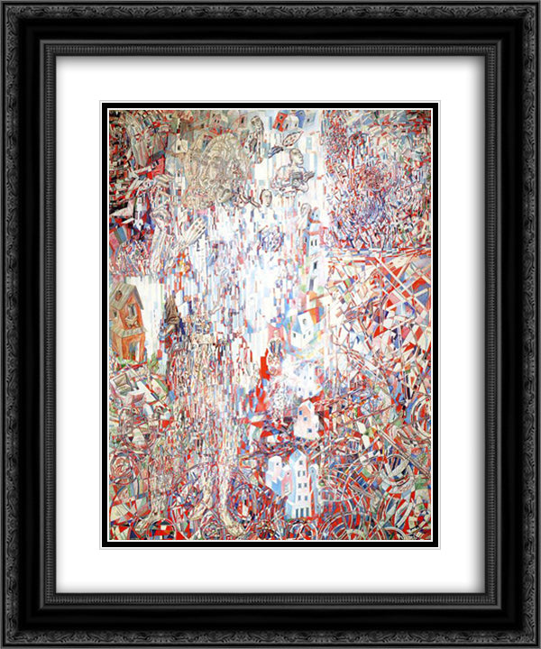 Formula of the Petrograd Proletariat 20x24 Black Ornate Wood Framed Art Print Poster with Double Matting by Filonov, Pavel