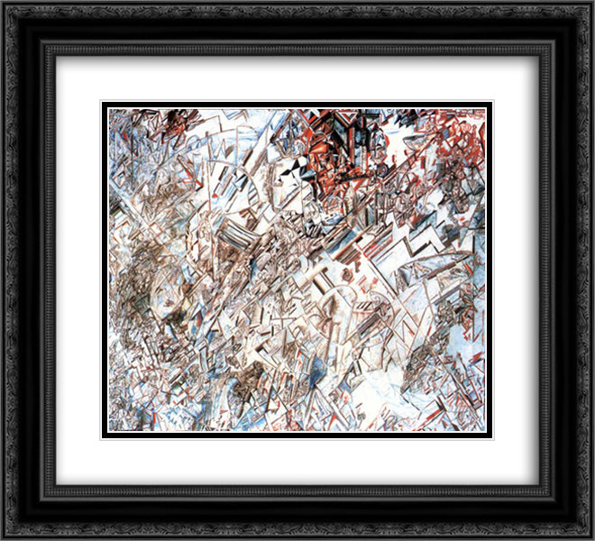 Formula of the Revolution 22x20 Black Ornate Wood Framed Art Print Poster with Double Matting by Filonov, Pavel
