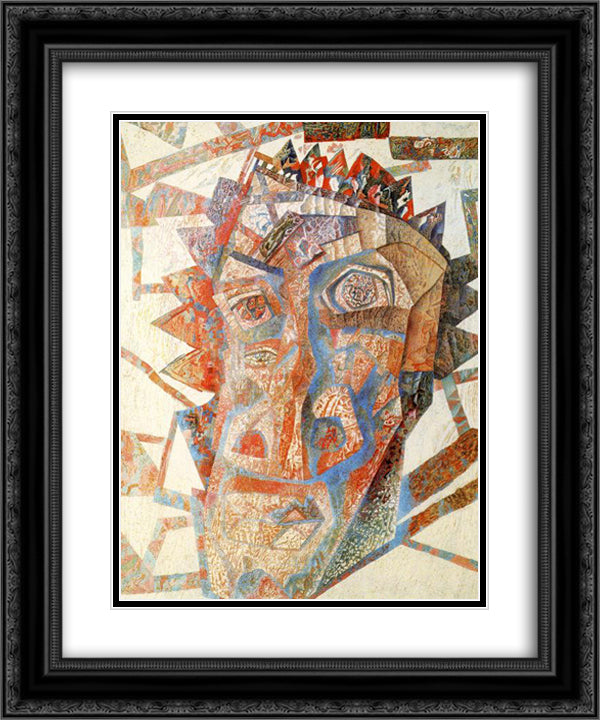 Head 20x24 Black Ornate Wood Framed Art Print Poster with Double Matting by Filonov, Pavel