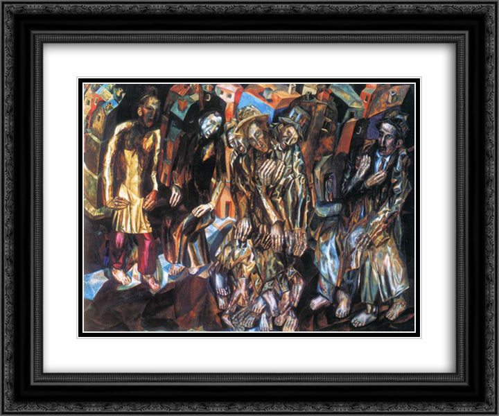 Rebirth of the People 24x20 Black Ornate Wood Framed Art Print Poster with Double Matting by Filonov, Pavel
