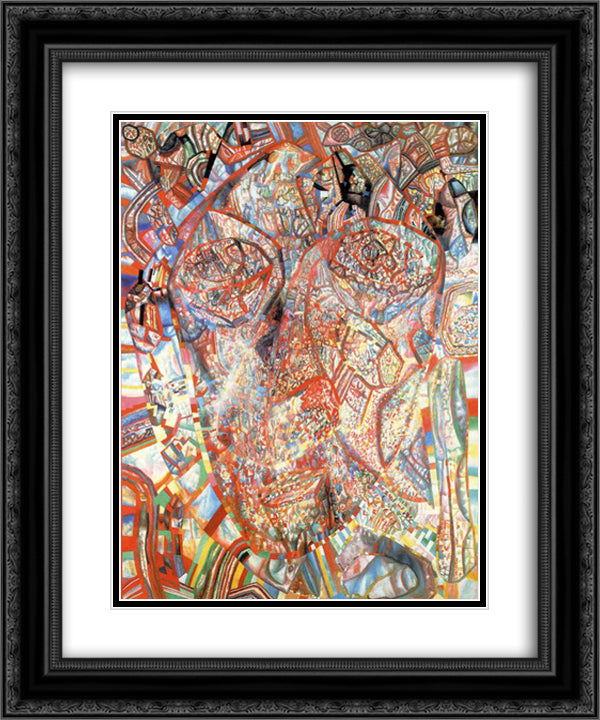 The Head 20x24 Black Ornate Wood Framed Art Print Poster with Double Matting by Filonov, Pavel