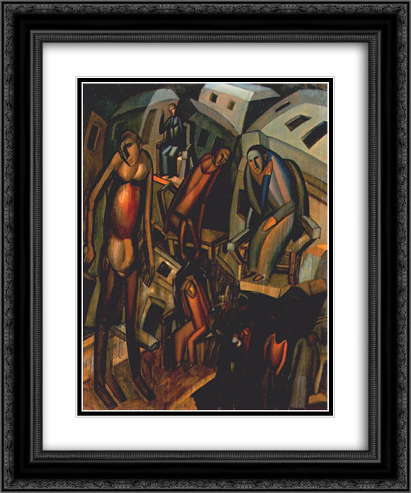Those Who Have Nothing to Lose 20x24 Black Ornate Wood Framed Art Print Poster with Double Matting by Filonov, Pavel
