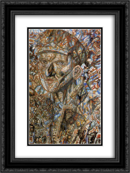 Worker in a Cap 18x24 Black Ornate Wood Framed Art Print Poster with Double Matting by Filonov, Pavel