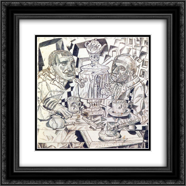 Yard Keepers (Dvorniki) 20x20 Black Ornate Wood Framed Art Print Poster with Double Matting by Filonov, Pavel