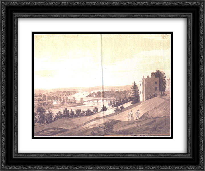 American Landscape 24x20 Black Ornate Wood Framed Art Print Poster with Double Matting by Svinyin, Pavel