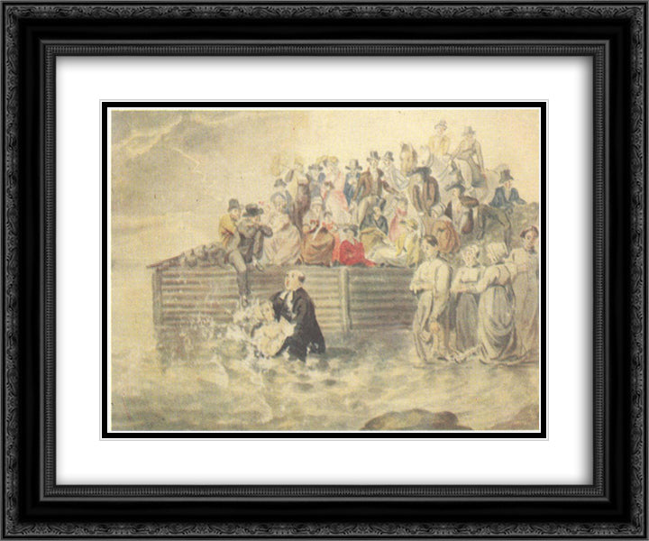 Baptists 24x20 Black Ornate Wood Framed Art Print Poster with Double Matting by Svinyin, Pavel