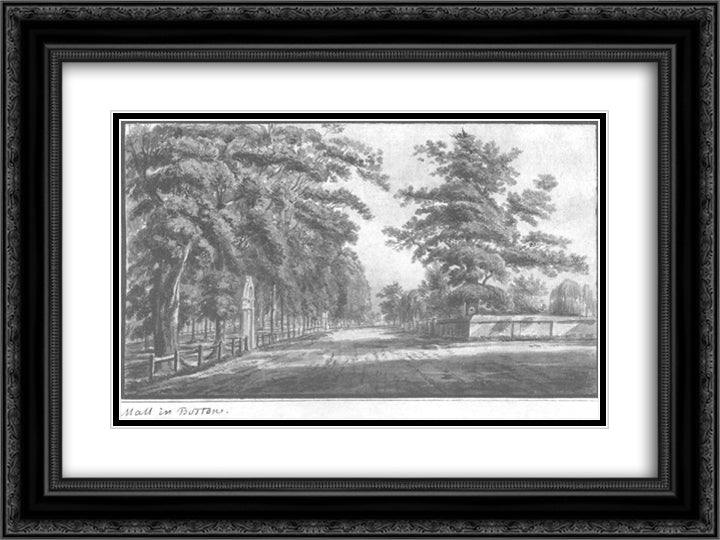 Boston Mall 24x18 Black Ornate Wood Framed Art Print Poster with Double Matting by Svinyin, Pavel