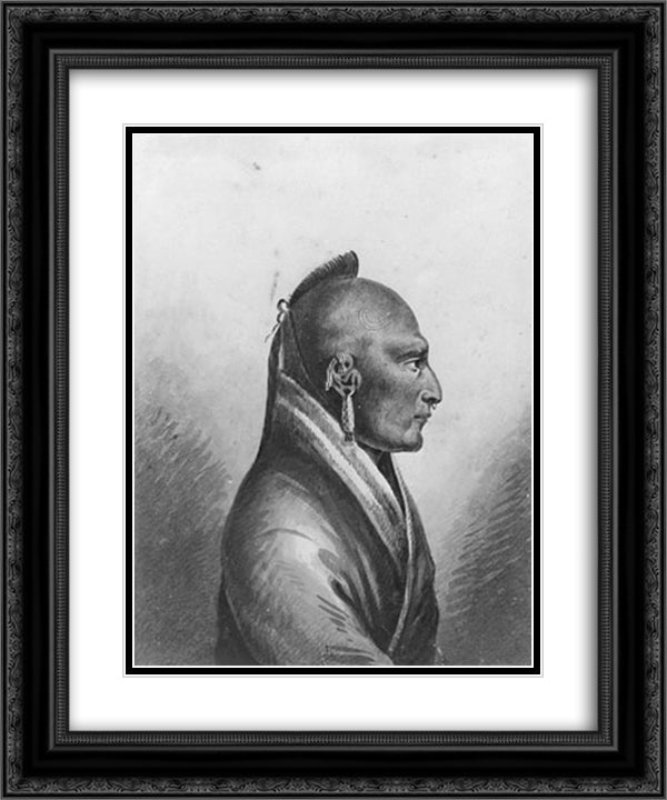 The Chief of the Little Osages 20x24 Black Ornate Wood Framed Art Print Poster with Double Matting by Svinyin, Pavel