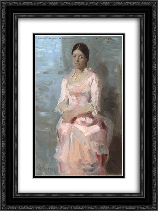 Frederikke Tuxen 18x24 Black Ornate Wood Framed Art Print Poster with Double Matting by Kroyer, Peder Severin