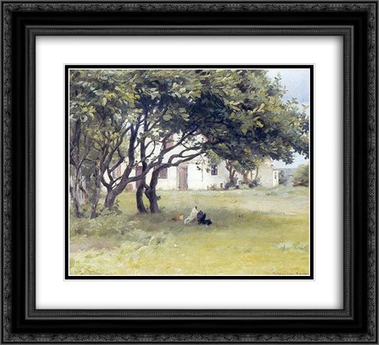 The Artist's House 22x20 Black Ornate Wood Framed Art Print Poster with Double Matting by Kroyer, Peder Severin