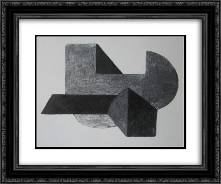 Space construction VI 24x20 Black Ornate Wood Framed Art Print Poster with Double Matting by Peri, Peter Laszlo