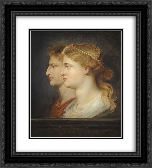 Agrippina and Germanicus 20x22 Black Ornate Wood Framed Art Print Poster with Double Matting by Rubens, Peter Paul