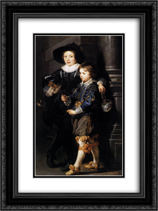 Albert and Nicolaas Rubens 18x24 Black Ornate Wood Framed Art Print Poster with Double Matting by Rubens, Peter Paul