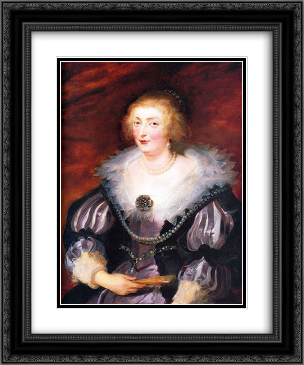 Catherine Manners, Duchess of Buckingham 20x24 Black Ornate Wood Framed Art Print Poster with Double Matting by Rubens, Peter Paul