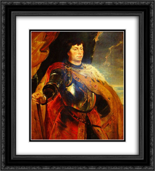 Charles the Bold, duke of Burgundy 20x22 Black Ornate Wood Framed Art Print Poster with Double Matting by Rubens, Peter Paul