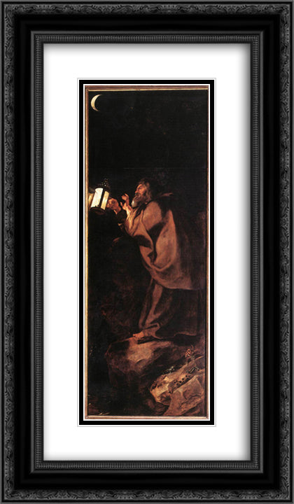 Descent from the Cross (outside right) 14x24 Black Ornate Wood Framed Art Print Poster with Double Matting by Rubens, Peter Paul