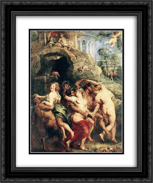 Feast of Venus 20x24 Black Ornate Wood Framed Art Print Poster with Double Matting by Rubens, Peter Paul