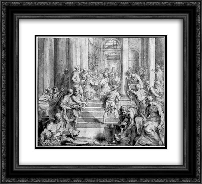 Last Supper 22x20 Black Ornate Wood Framed Art Print Poster with Double Matting by Rubens, Peter Paul