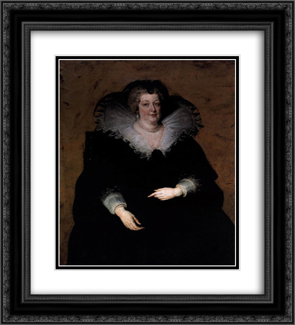 Marie de Medici 20x22 Black Ornate Wood Framed Art Print Poster with Double Matting by Rubens, Peter Paul