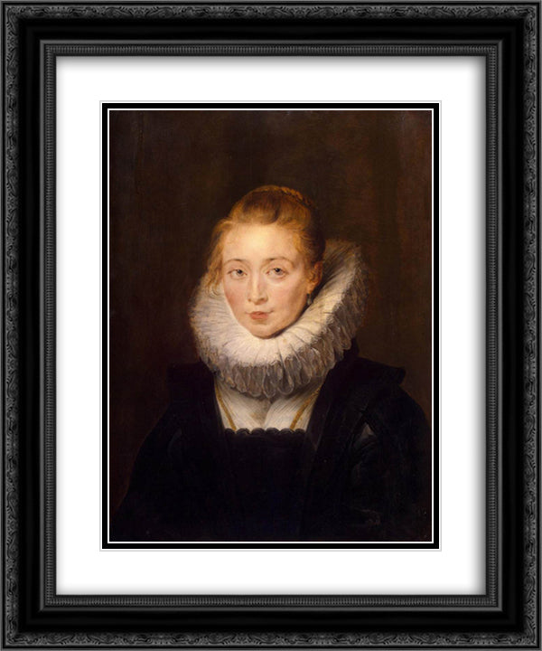 Portrait of a Chambermaid 20x24 Black Ornate Wood Framed Art Print Poster with Double Matting by Rubens, Peter Paul