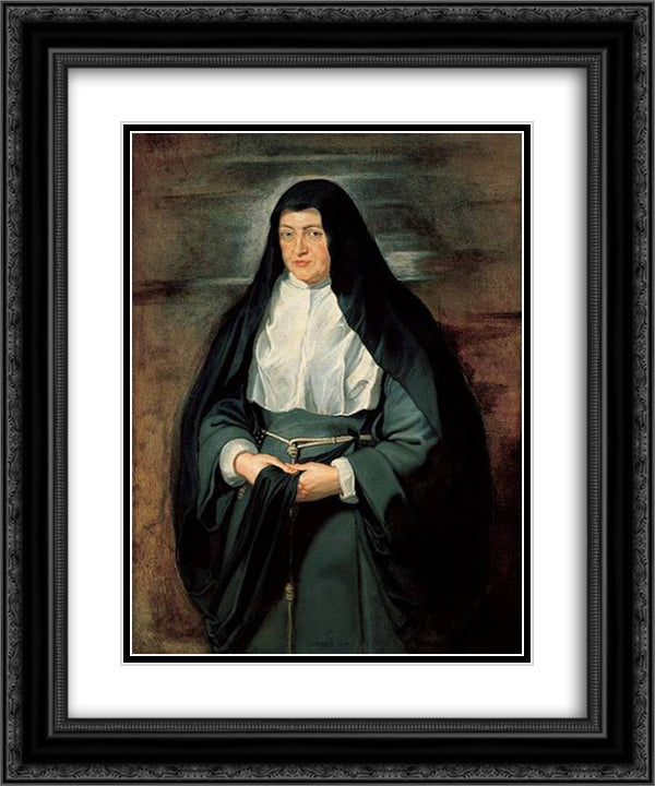 Portrait of Archduchess Isabella Clara Eugenia 20x24 Black Ornate Wood Framed Art Print Poster with Double Matting by Rubens, Peter Paul