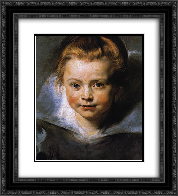 Portrait of Clara Serena Rubens 20x22 Black Ornate Wood Framed Art Print Poster with Double Matting by Rubens, Peter Paul