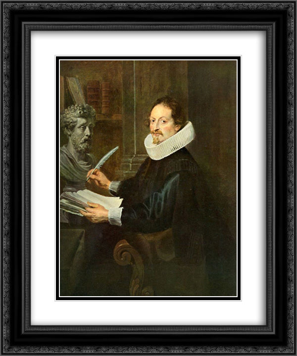 Portrait of Haspar Hevarts 20x24 Black Ornate Wood Framed Art Print Poster with Double Matting by Rubens, Peter Paul