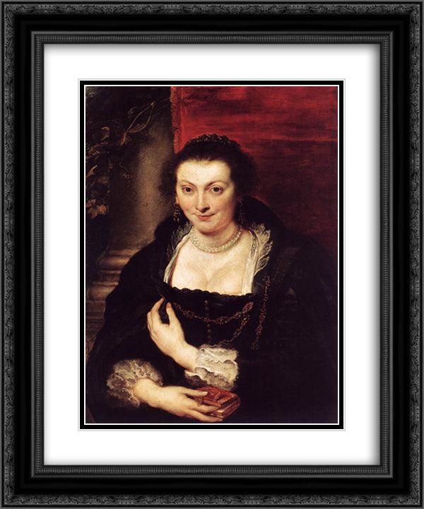 Portrait of Isabella Brant 20x24 Black Ornate Wood Framed Art Print Poster with Double Matting by Rubens, Peter Paul