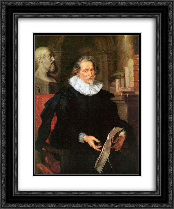 Portrait of Ludovicus Nonnius 20x24 Black Ornate Wood Framed Art Print Poster with Double Matting by Rubens, Peter Paul