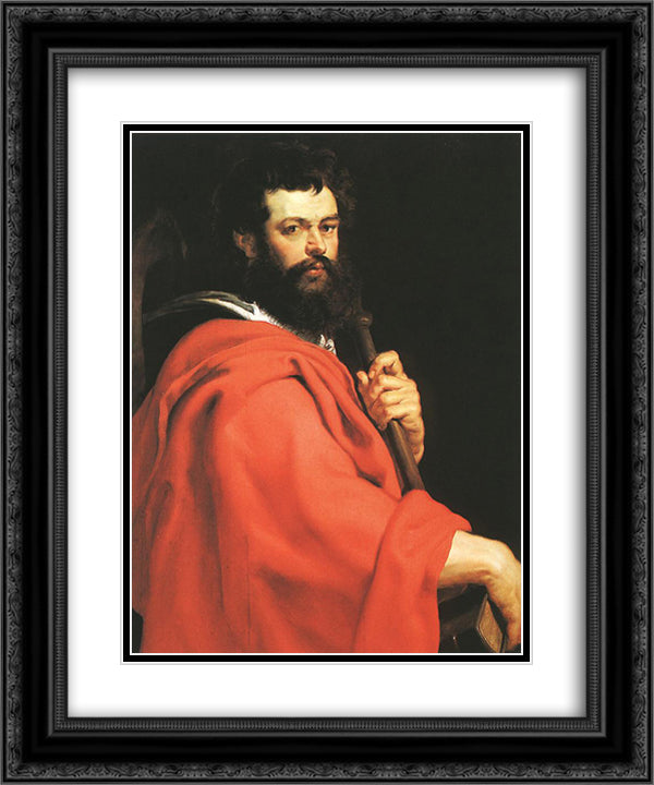 St. James the Apostle 20x24 Black Ornate Wood Framed Art Print Poster with Double Matting by Rubens, Peter Paul