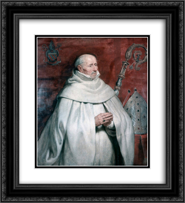 The Abbot of St. Michael's 20x22 Black Ornate Wood Framed Art Print Poster with Double Matting by Rubens, Peter Paul