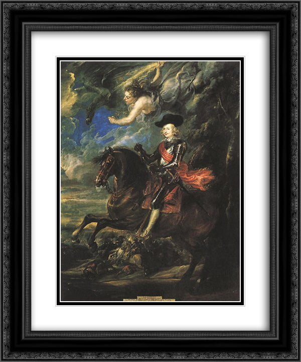 The Cardinal Infante 20x24 Black Ornate Wood Framed Art Print Poster with Double Matting by Rubens, Peter Paul