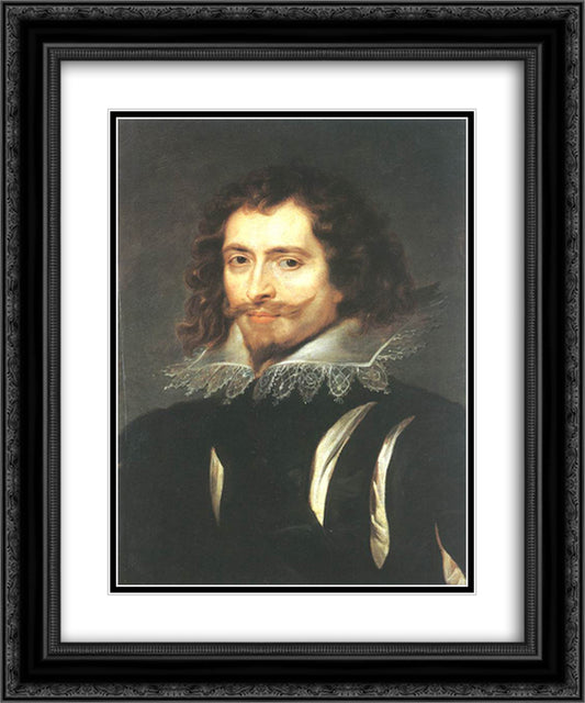 The Duke of Buckingham 20x24 Black Ornate Wood Framed Art Print Poster with Double Matting by Rubens, Peter Paul