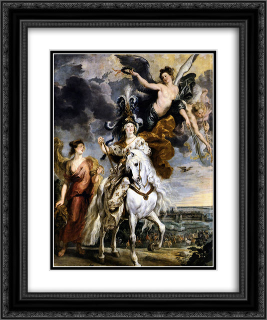 The Triumph of Juliers, 1st September 1610 20x24 Black Ornate Wood Framed Art Print Poster with Double Matting by Rubens, Peter Paul