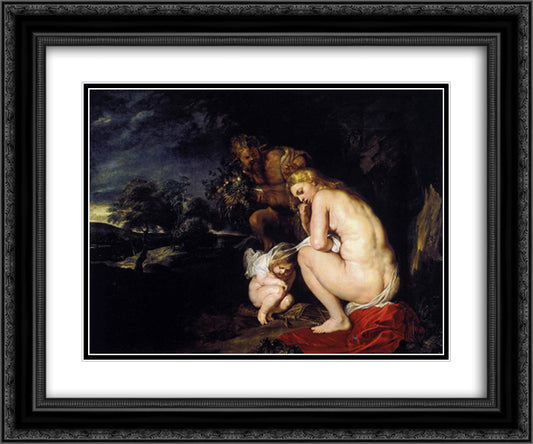 Venus Frigida 24x20 Black Ornate Wood Framed Art Print Poster with Double Matting by Rubens, Peter Paul