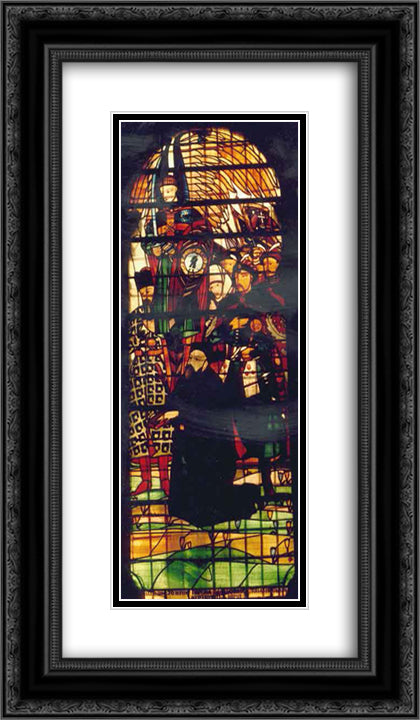 Hetman Sahaidachny and Ukrainian Cossacks 14x24 Black Ornate Wood Framed Art Print Poster with Double Matting by Kholodny (Elder), Petro